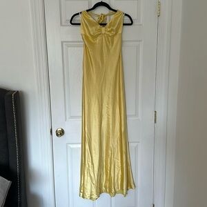 Vintage Betsey Johnson yellow silk dress